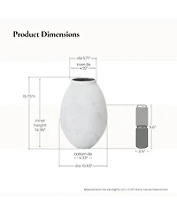 LuxenHome Antique White Cement Bulb Vase, Tall Home Accent for Floor and Tabletops