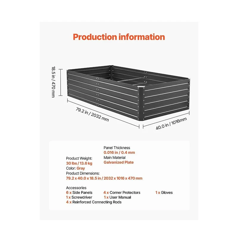 Slickblue Galvalume Metal Raised Garden