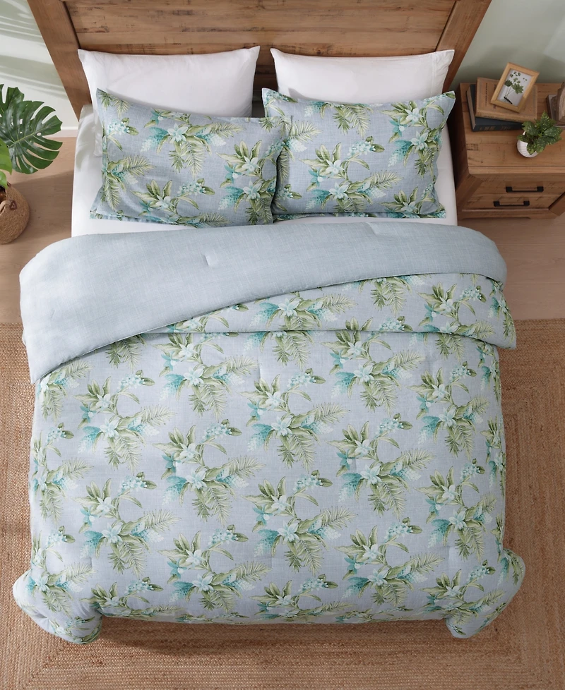 Tommy Bahama Home Floral Enchantment Cotton Reversible 3-Pc. Duvet Cover Set