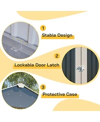 Streamdale Furniture 12x20 Ft Metal Shed Garage - 1810 Cuft, Double-Door, All-Weather Storage