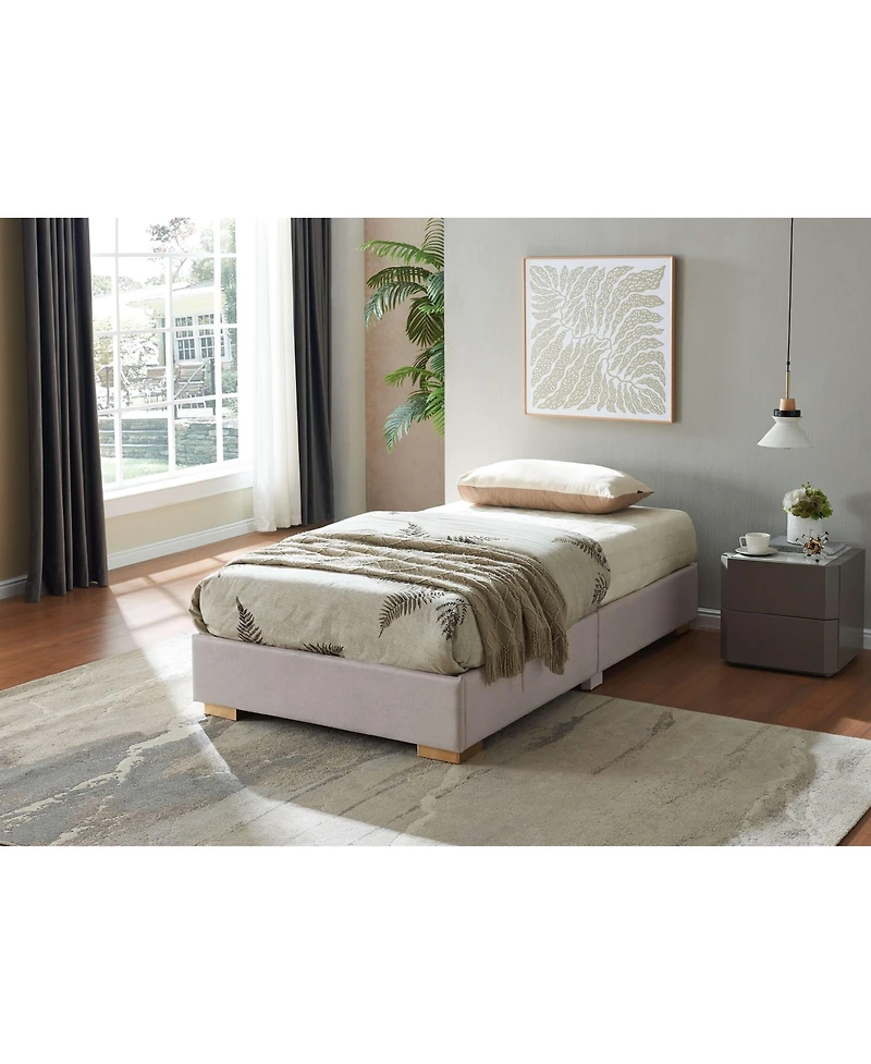 Kings Brand Furniture Lucas Upholstered Platform Contemporary Frame Bed