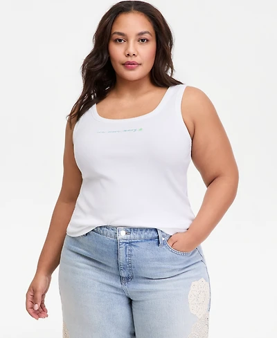 On 34th Trendy Plus Text Graphic Tank Top, Macy's Exclusive
