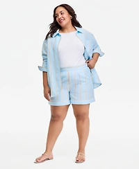 On 34th Trendy Plus Stretch-Waist Shorts, Macy's Exclusive