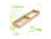 Slickblue Wooden Raised Garden Bed with 2 Planter Boxes