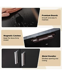 Slickblue 72.5 Inch Tall Bookshelf with Cabinet Anti-Tipping Kits and Metal