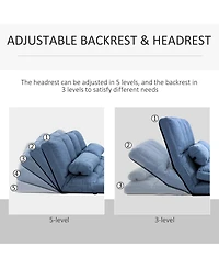 Boyel Living Convertible Floor Sofa Chair with Adjustable Backrest and Headrest