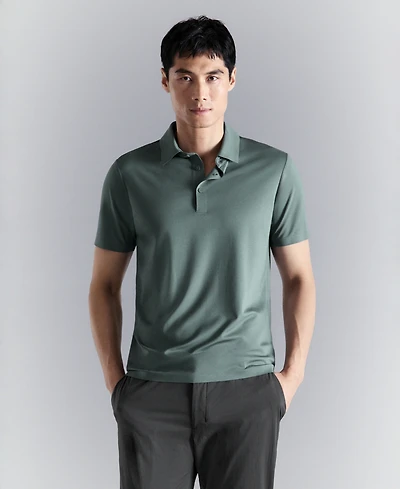 Mango Men's Comfort Stretch Button Polo Shirt