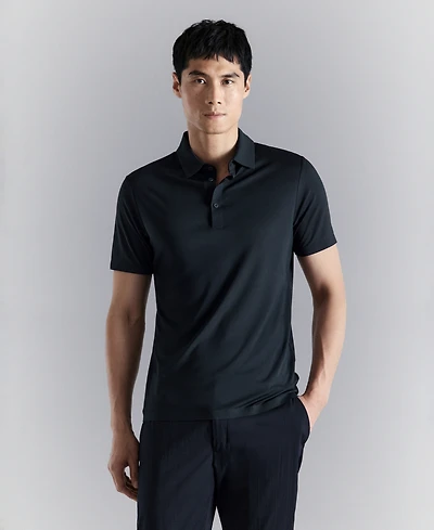 Mango Men's Comfort Stretch Button Polo Shirt