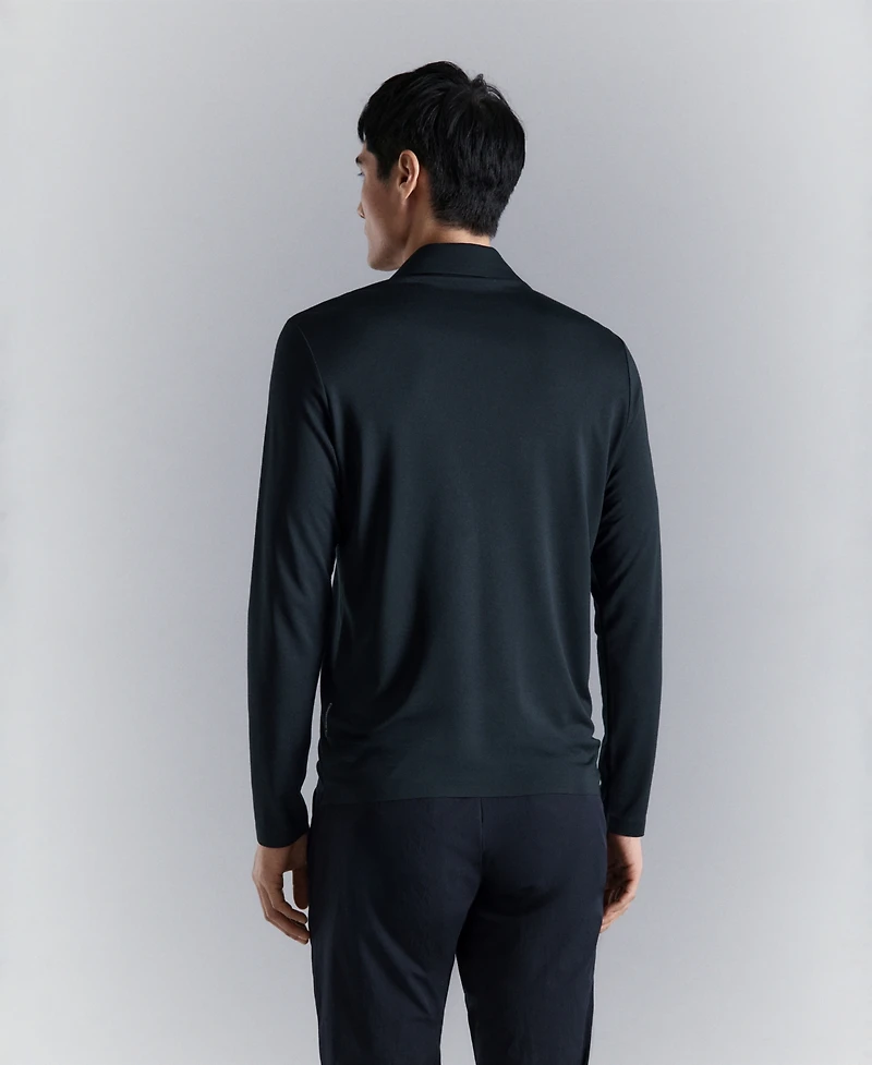 Mango Men's Comfort Stretch Zip Polo Shirt