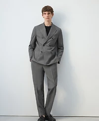 Mango Men's Ricardo Regular Fit Double-Breasted Suit Jacket