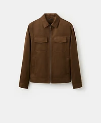 Mango Men's Suede-Effect Pockets Jacket