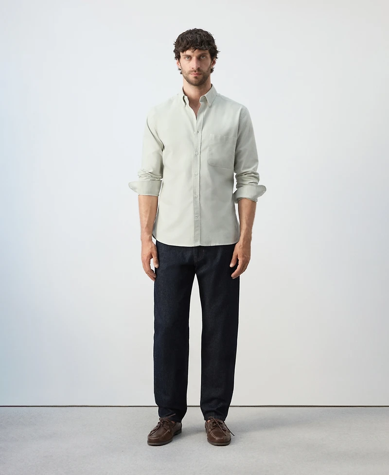 Mango Men's Cotton Regular-Fit Oxford Shirt