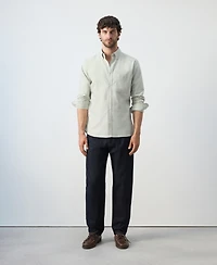 Mango Men's Cotton Regular-Fit Oxford Shirt