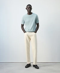 Mango Men's Cotton Fine-Knit T-Shirt