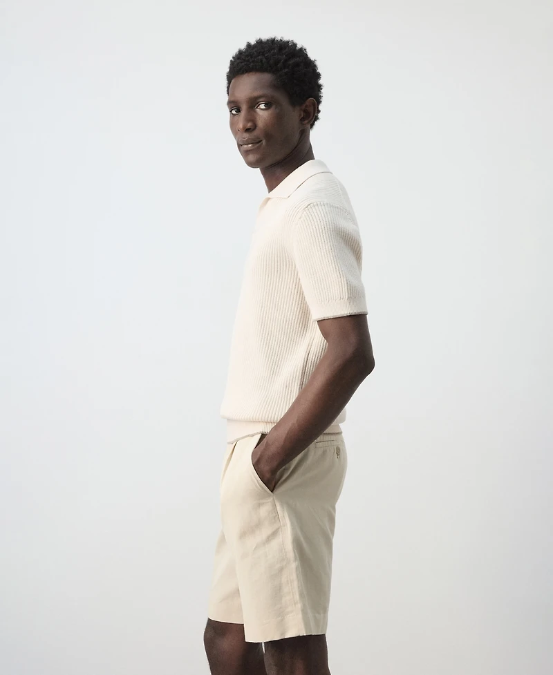 Mango Men's Contrast Trim Cotton Polo Shirt