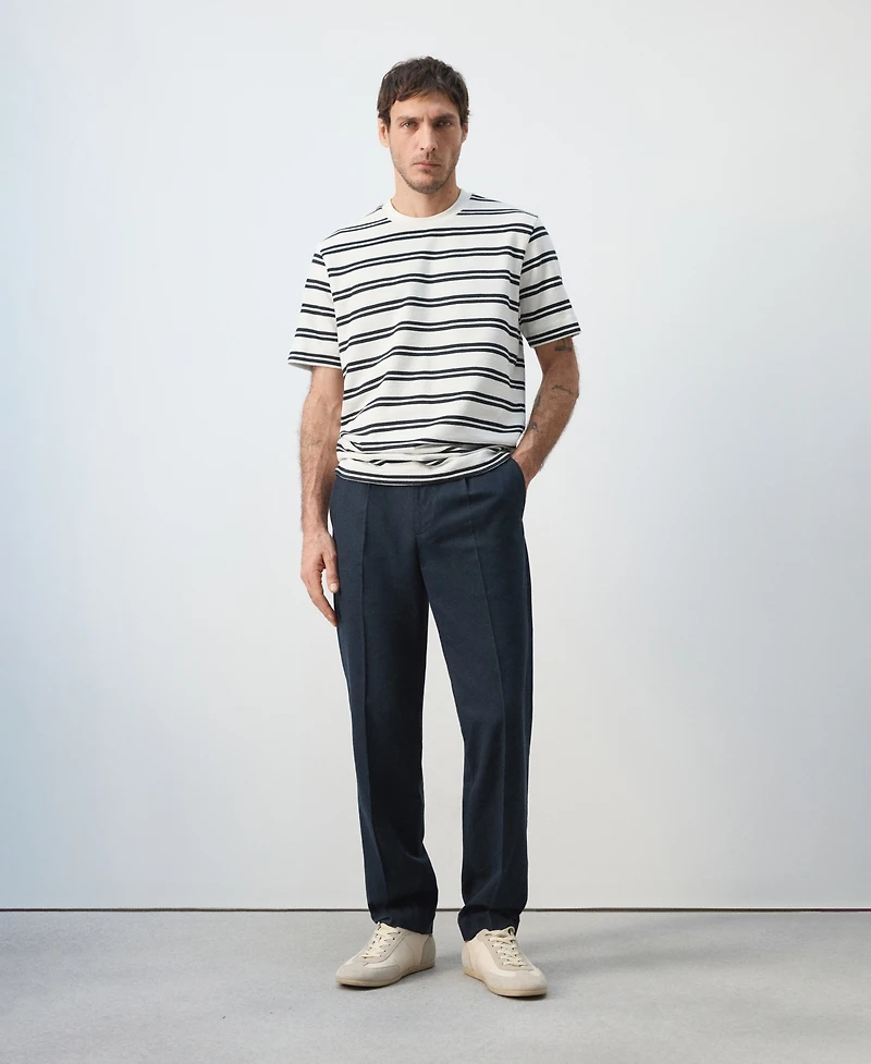 Mango Men's Regular-Fit Striped T-Shirt