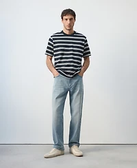 Mango Men's Regular-Fit Striped T-Shirt