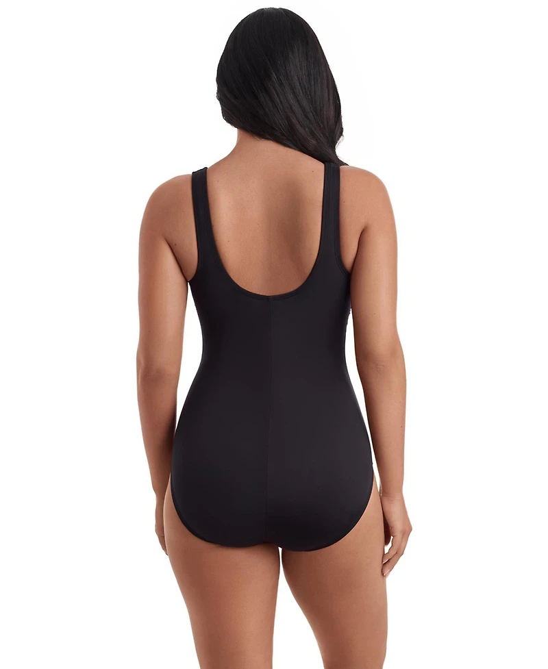 ShapeSolver Women's Crewneck One-Piece Swimsuit