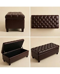 Streamdale Furniture Storage Ottoman Bench with Safety Hinges