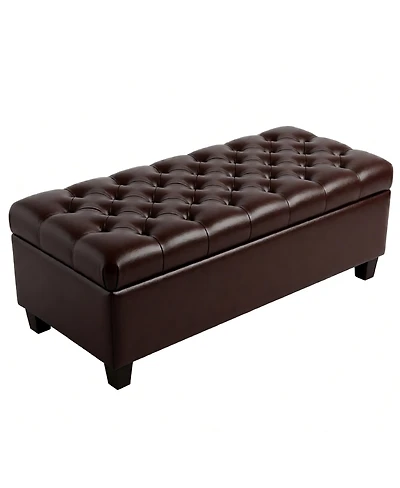 Streamdale Furniture Storage Ottoman Bench with Safety Hinges