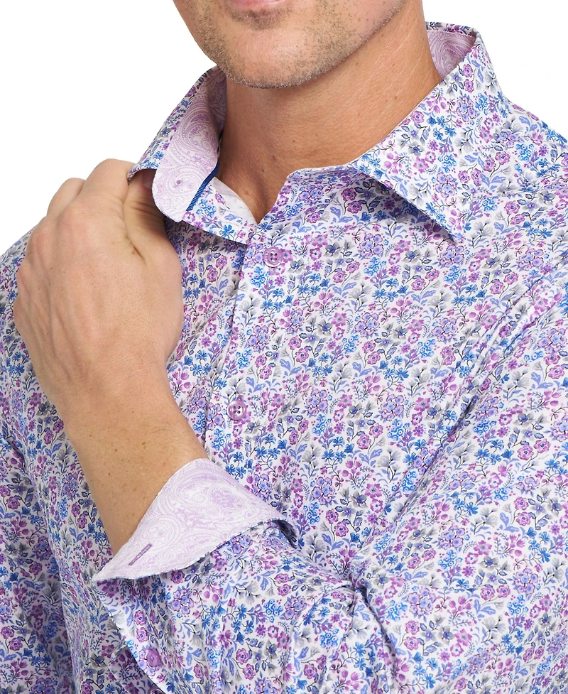 Nick Graham Men's Brighton Floral Print Dress Shirt