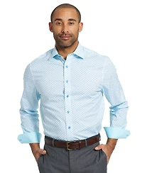 Nick Graham Men's Woven Mosaic Geometric Dress Shirt