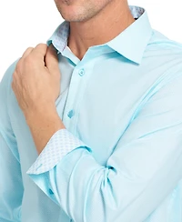 Nick Graham Men's Woven Tonal Dot Button-Front Dress Shirt