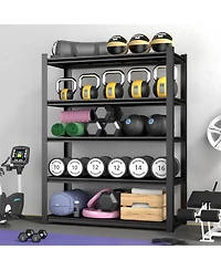 59" Wide Black Metal Shelves with 5 Removable Dividers