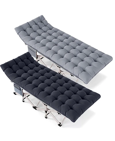 Sugift 4-Position Adjustable Folding Bed, Lounge Chair & Camping Cot with Pillow and Thick Mattress