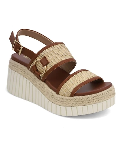 Mia Women's Leopard-Print Wedge Heel Sandals