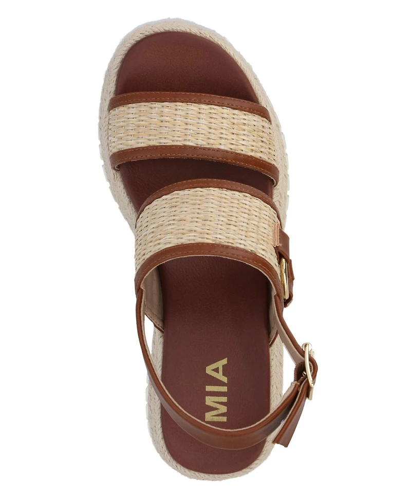Mia Women's Leopard-Print Wedge Heel Sandals