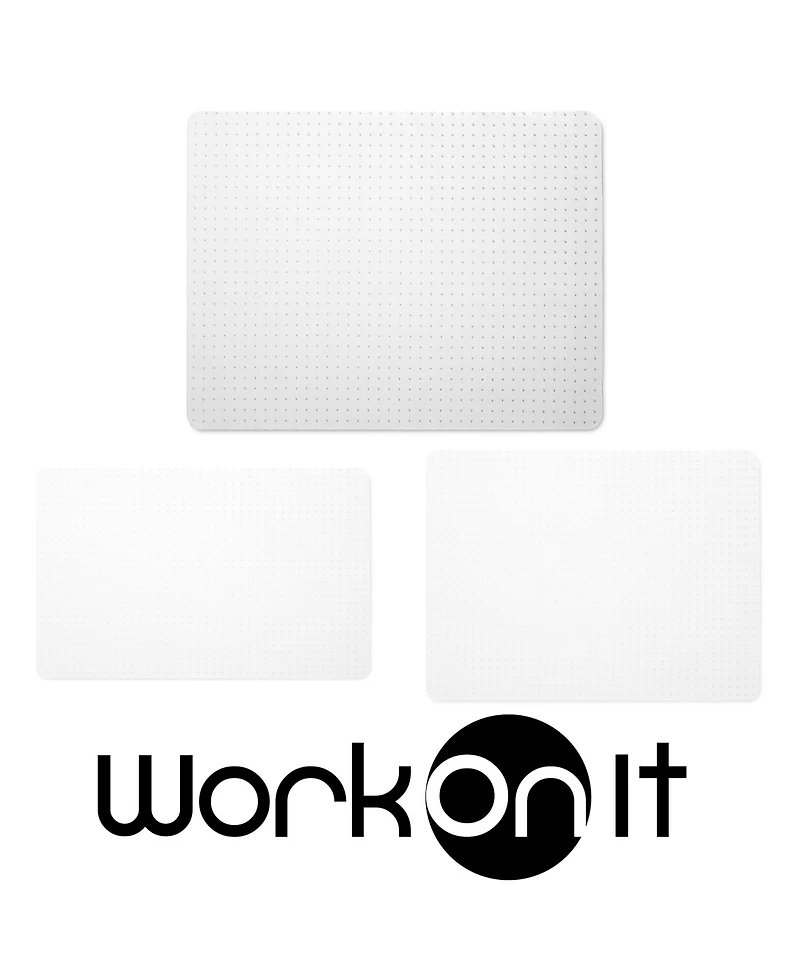 Workonit 46" x 60" Office Chair Desk Floor Mat for Low Pile Carpet, Clear