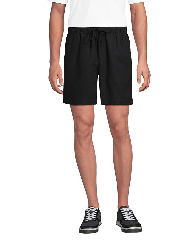 Lands' End Men's 7" Classic Fit Linen Blend Deck Short