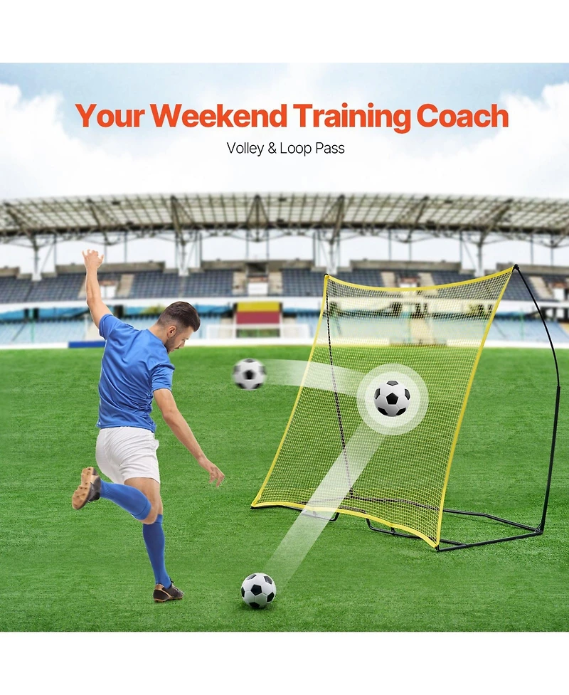 Mecale 7 x 7 Ft Soccer Rebounder Net with Carry Bag