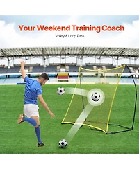 Mecale 7 x 7 Ft Soccer Rebounder Net with Carry Bag