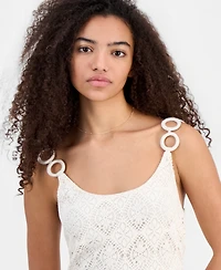 14th Place Juniors' Crocheted Midi Dress