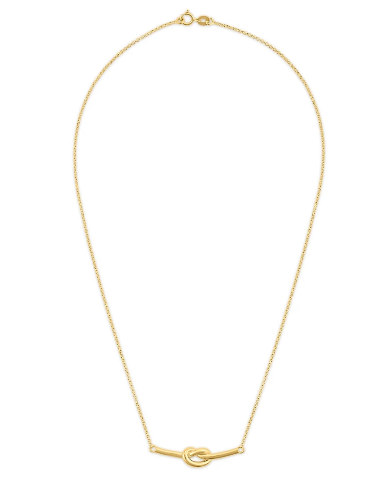Macy's Polished Love Knot Bar Necklace in 14k Gold Over Sterling Silver