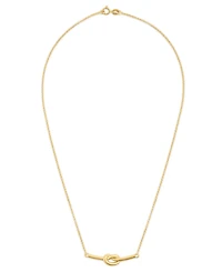 Macy's Polished Love Knot Bar Necklace in 14k Gold Over Sterling Silver