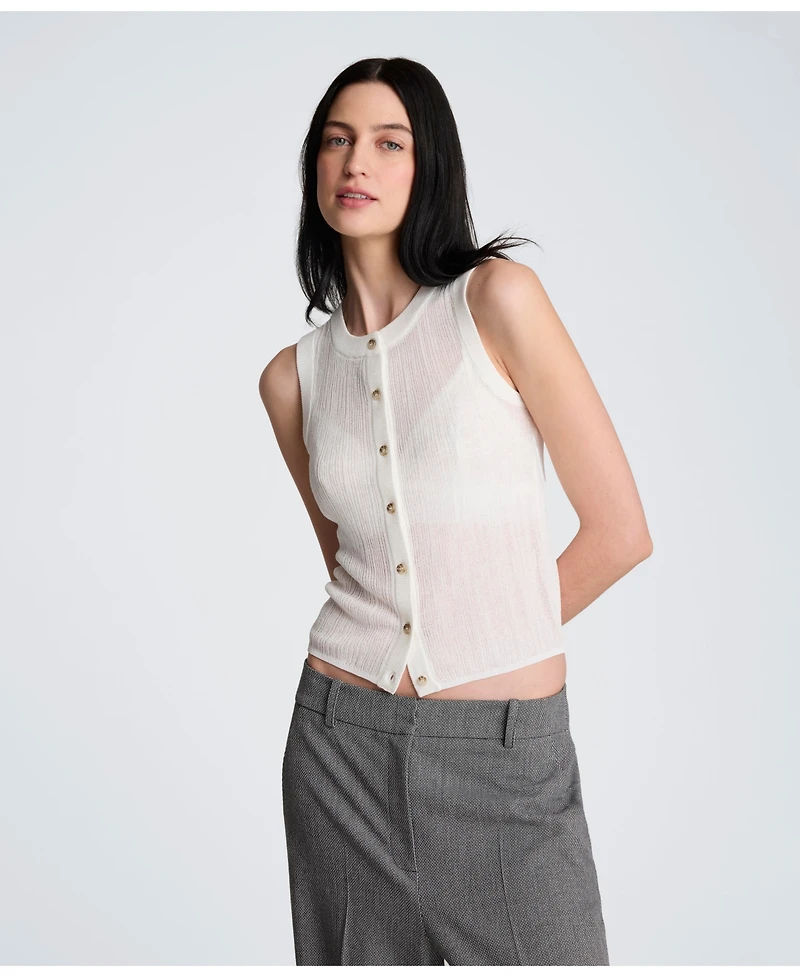 Kenneth Cole Women's Sheer Variegated Rib Vest