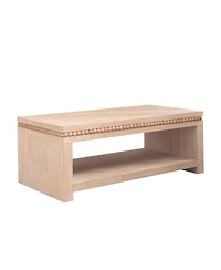 Streamdale Furniture Modern Wood Coffee Table - 47" Rectangular, Open Shelf