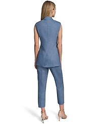 Calvin Klein Petite Collared Front-Button Vest