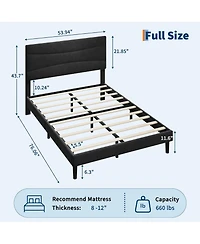 gaomon Full Metal Platform Bed Frame with Victorian Style Headboard & Footboard, Wrought Iron Design, Underbed Storage