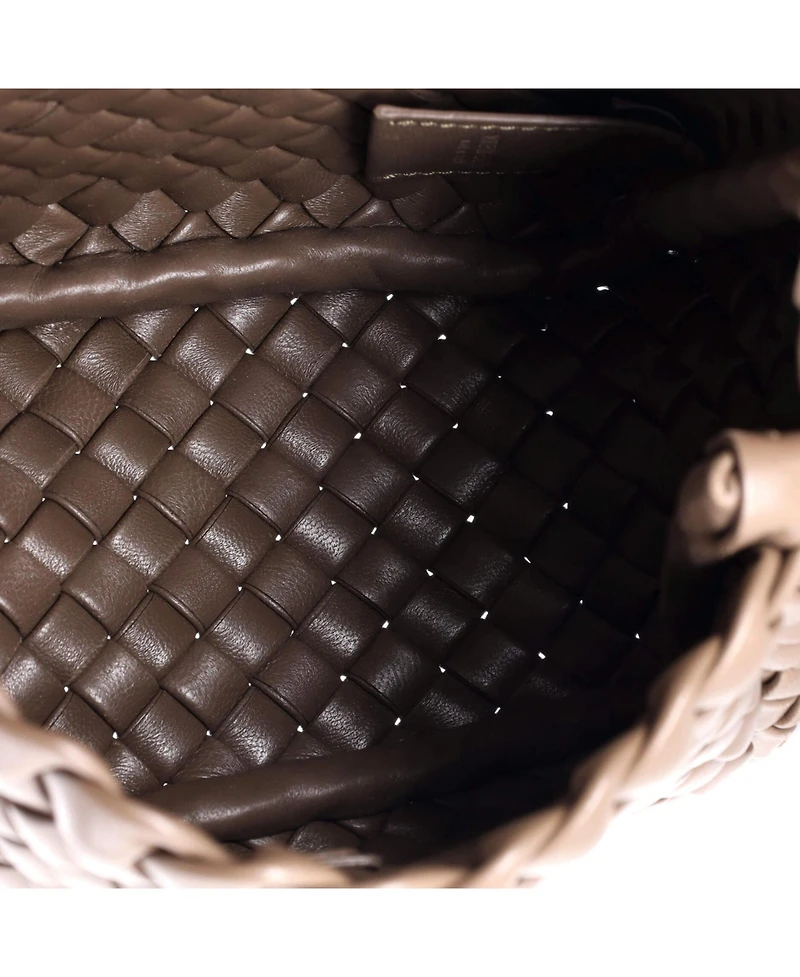 Pre-Owned Bottega Veneta Mini Cobble Flap Shoulder Bag Padded Intrecciato Leather