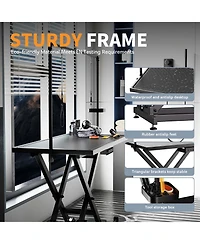 Aostirmotor 50" Black Professional Electric Dog Grooming Table Height Adjustable with Arm and Tool Organizer