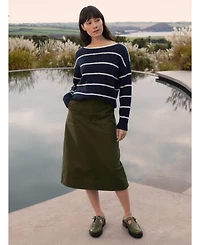 Celtic & Co. Women's Stripe Boat Neck Sweater