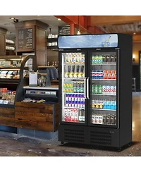 gaomon Commercial Refrigerators, 25.3 Cu.Ft. Upright Display Fridge, Beverage Cooler with Led Light, Adjustable Shelves