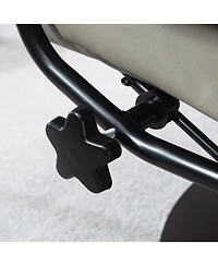 Homcom Swivel Recliner with Ottoman, Faux Leather Reclining Chair, Gray