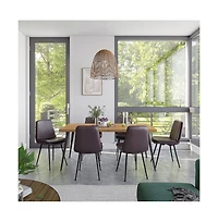 Jofran Draper Mid-Century Modern Upholstered Faux Leather Dining Chair (Set of 4