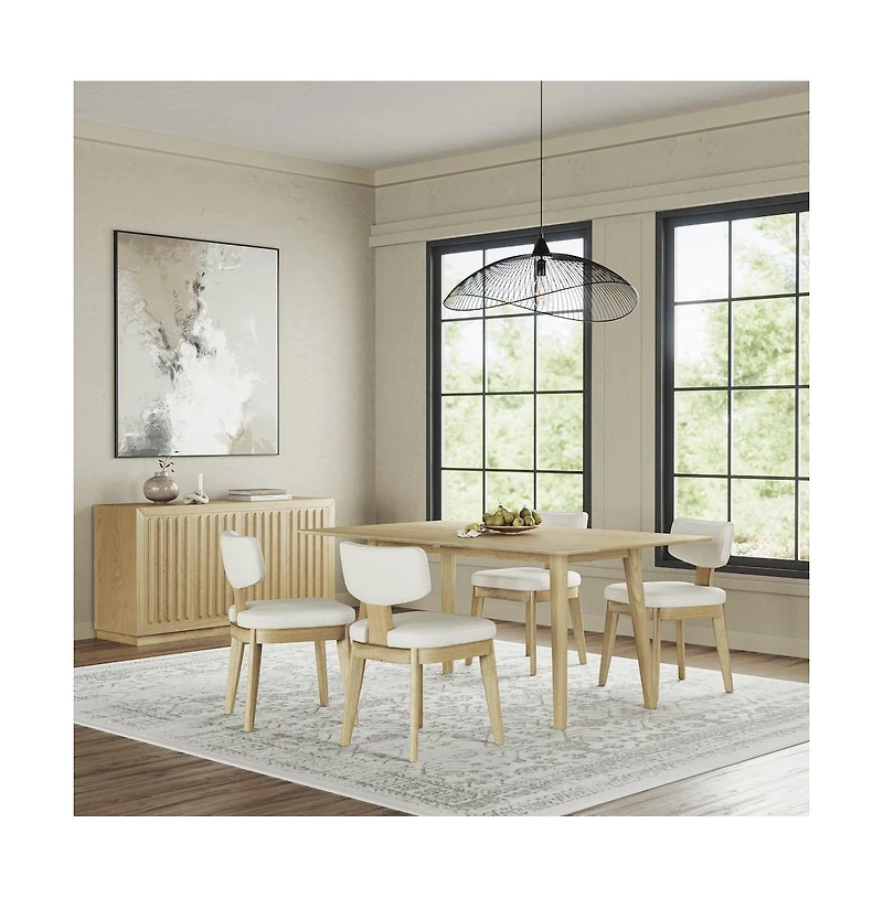 Tate Mid-Century Modern Split Back Upholstered Dining Chair (Set of 2)