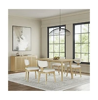 Tate Mid-Century Modern Split Back Upholstered Dining Chair (Set of 2)